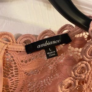 Pale pink wedding style dress.